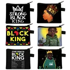 Черный кошелек для мелочи King, кошелек для мальчиков в африканском стиле, маленькая сумочка для мелочи, держатель для ключей для карт, сумочка в подарок