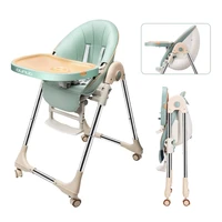6 months to 6 years children high chair adjustable foldable pu leather cushion safety kid child eating dining chairs stools