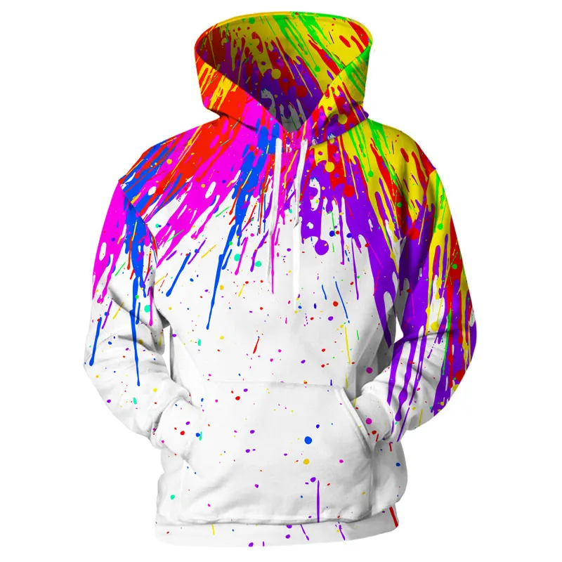 

New 3D Hoodie Men And Women Paint Spots 3D Printed Long Sleeve Hat Jerseys Street Pullover Tops