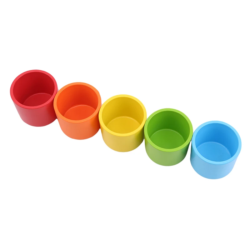 

1 Set Counting Colour With Stacking Cups - Montessori Rainbow Matching Game, Educational Color Sorting Toys For Toddlers Baby