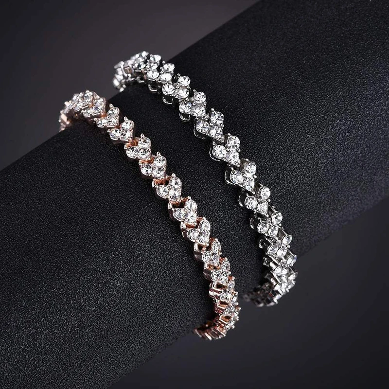 

Fashion Crystal Zircon Bracelet Alloy Bangle Charming Jewellery Elegant Accessories for Women Girls LL@17