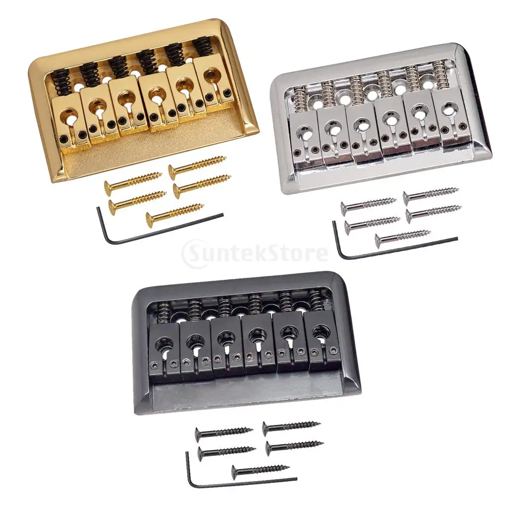 

Zinc Alloy Guitar Saddle Bridge Tailpiece Set for 6 String Electric Guitar Parts 3.01 x 1.75inch