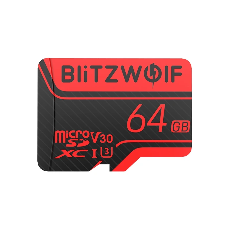 Карта Micro SD BlitzWolf с адаптером карта памяти Class 10 U3 TF 32 ГБ 64 128 256 для камеры