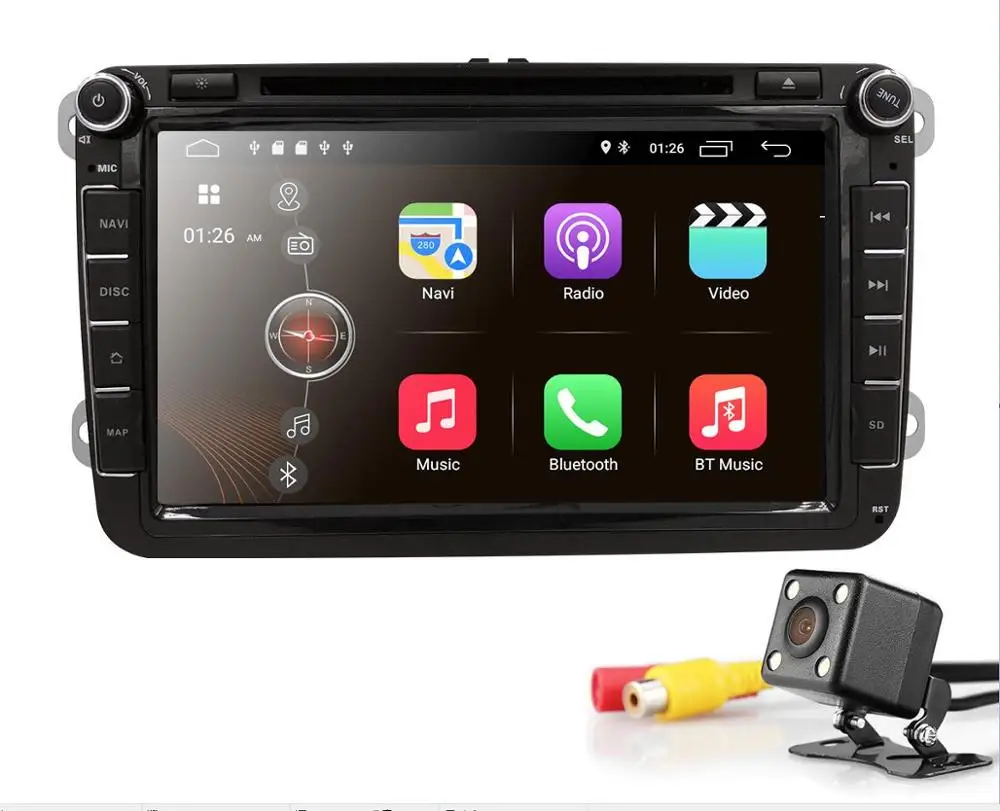 Camera4 Android 9 8 ''Автомобильный мультимедийный плеер 2Din CarDVD gps для VW/Volkswagen/Golf/Polo/Tiguan/Passat/b7/b6/SEAT/leon/Skoda/Octavia радио - Цвет: Camera4