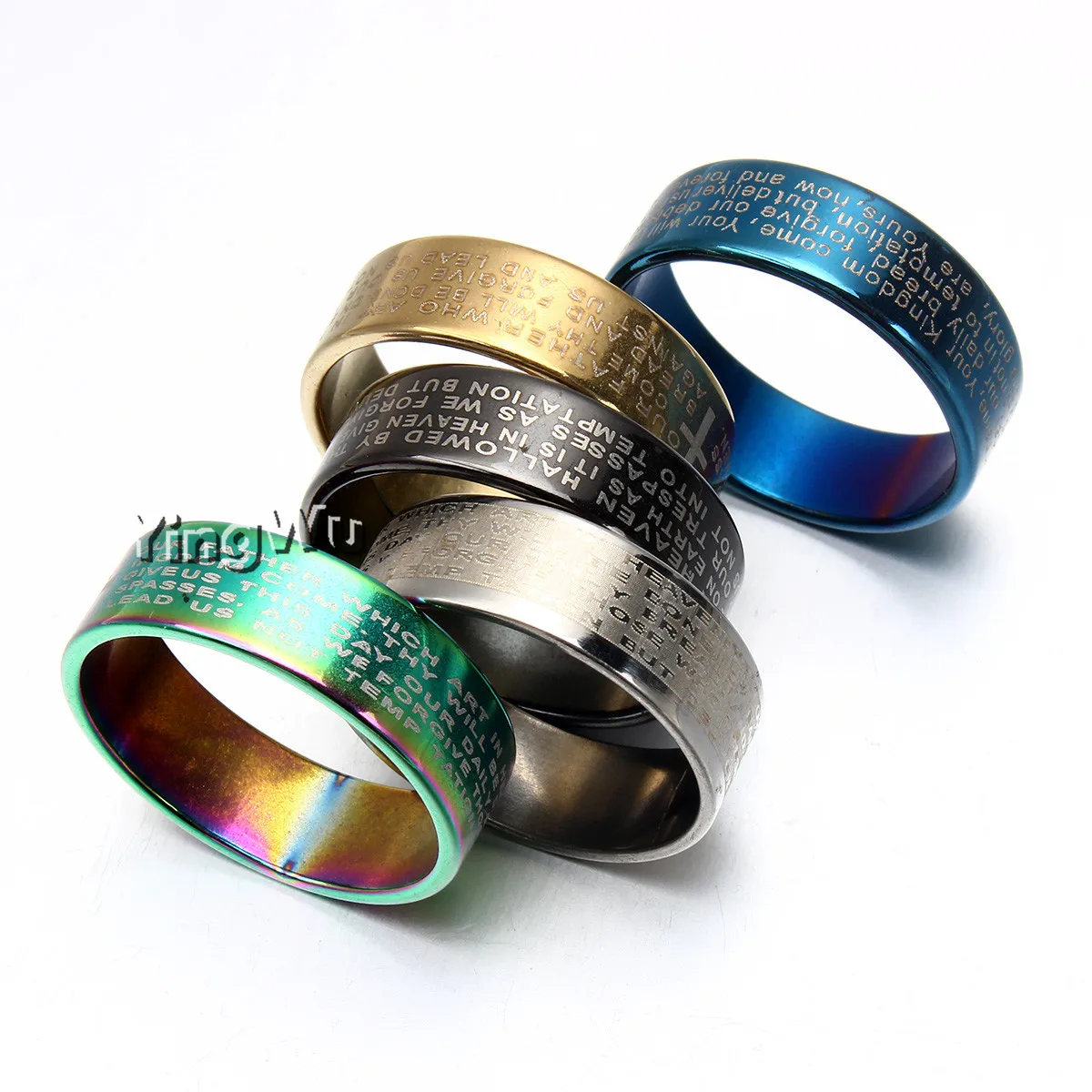 Yingwu титановое стальное английское молитвенное кольцо с надписью Властелин