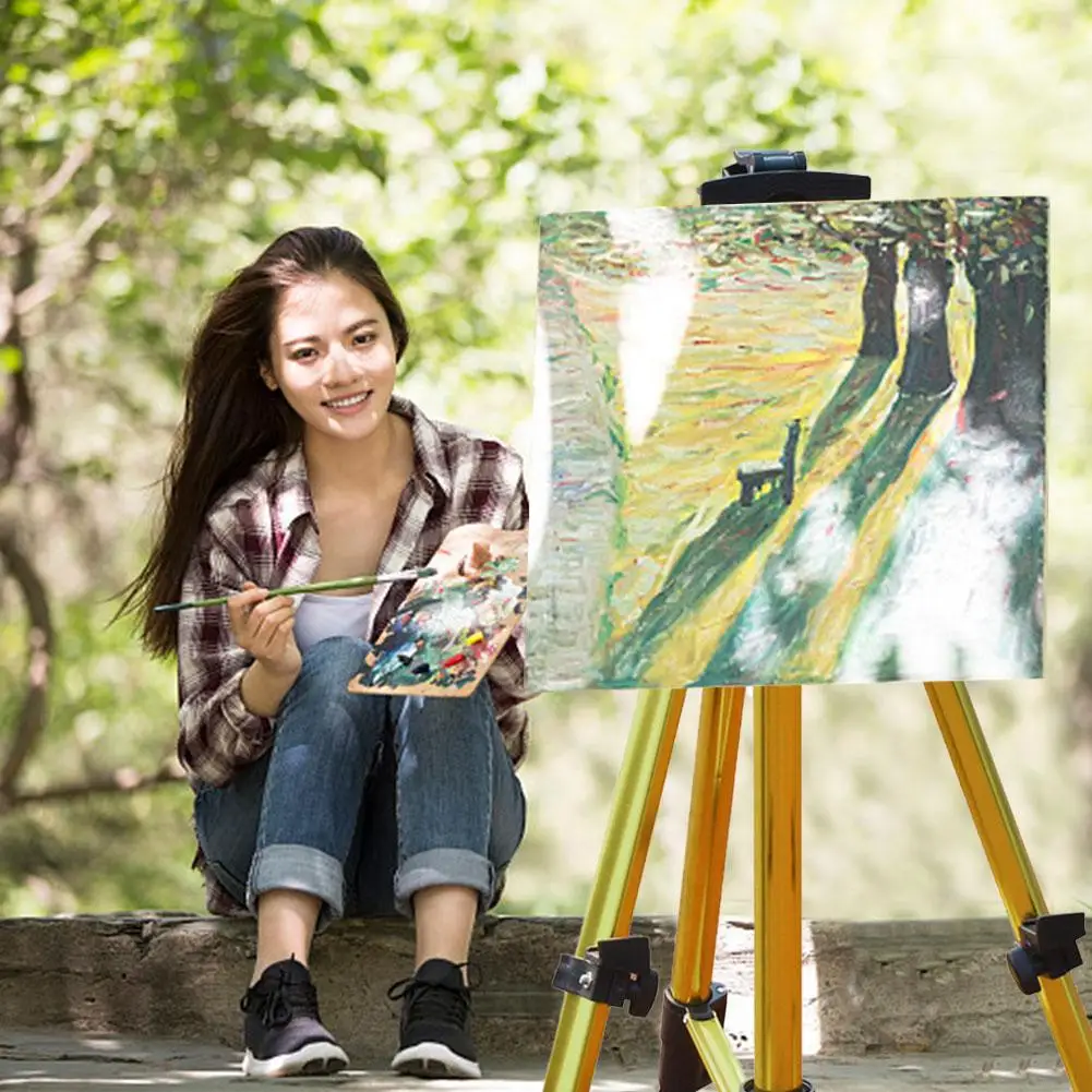 Алюминиевый мольберт из сплава золотой ручной коленчатый Телескопический эскиз