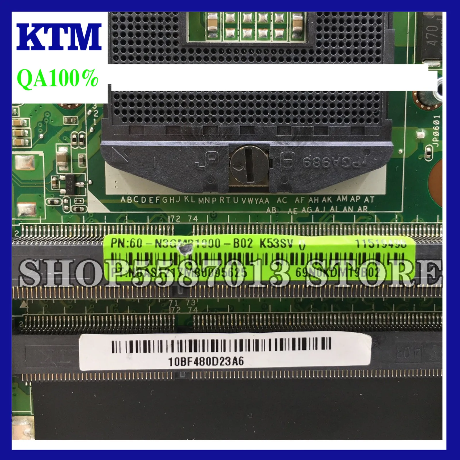 

KEFU K53SV Motherboard For ASUS K53SM K53S A53S X53S P53S K53SJ K53SC Laptop Motherboard rev3.0/3.1/2.9 GT540M Test