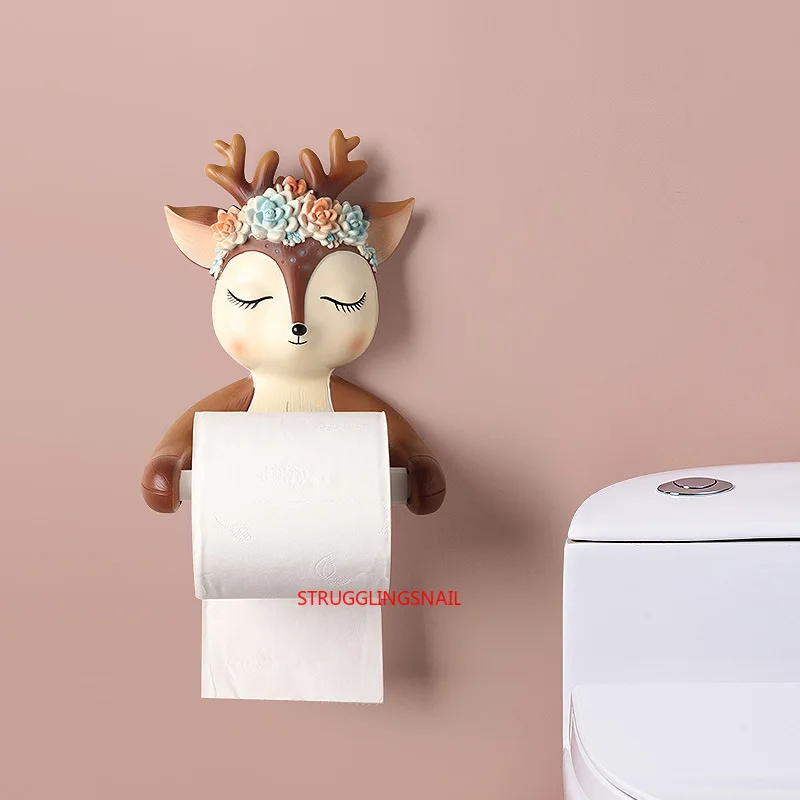 

Animal Tissue Box Statue Figurine Hanging Tissue Holder Toilet Washroom Wall Home Decor Roll Paper Tissue Box Holder Wall Mount