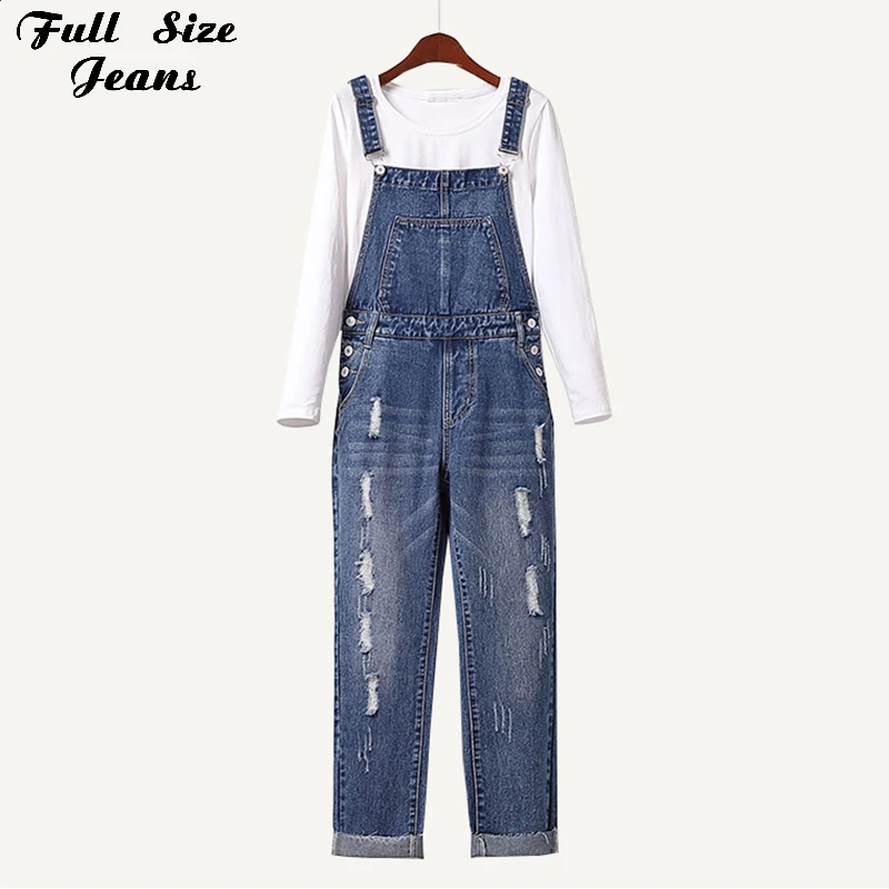 Женские джинсовые комбинезоны больших размеров 4XL 5XL свободные повседневные