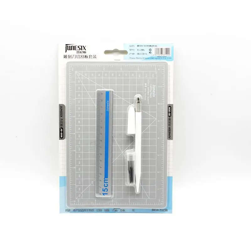 

Hand Account Pen Knife Cutting Pad Set A5 Cutting Board Engraving Pen Knife Three-piece Aluminum Ruler