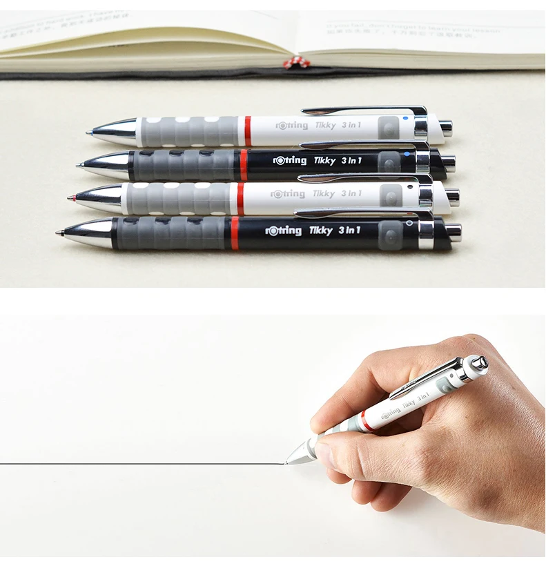 Rotring Tikky 3 в 1 multipen 0,5 мм/0,7 мм механический карандаш шариковая ручка 1 шт