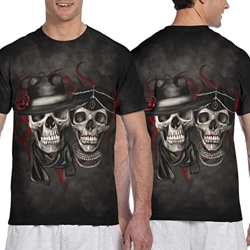 

Mens Musical Double Full Printed Tee retro t shirt harajuku Men's short sleeve