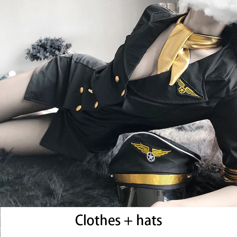 Сексуальное нижнее белье сиамская стюардесса Униформа Соблазнительный комплект