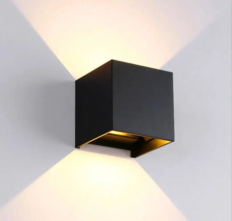 Square dimmable wall light outdoor LED modern minimalist indoor wall light waterproof 12W stair light