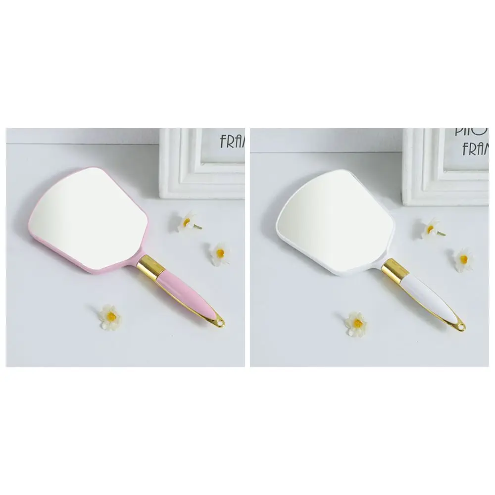 

2PCS with Handle High-definition Handheld Salon Vanity Hand Mirror Makeup Mirror Vintage