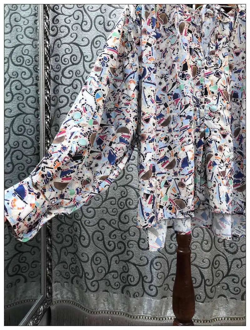 

2020 Autumn Fashion Blouses High Quality Cotton Women Exquisite Prints Long Sleeve Casual Tops Blouse Ladies Loose Blouses New