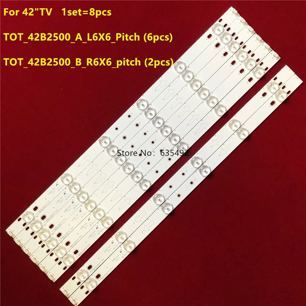 8 шт. Светодиодная лента tot_42b2500 _ A _ l6x6 _ шаг tot_42b2500 _ b_r6x6 _ шаг для 42H130 4C-LB420T-YH4B 4C-LB420T-YH4A LVF420CM0T
