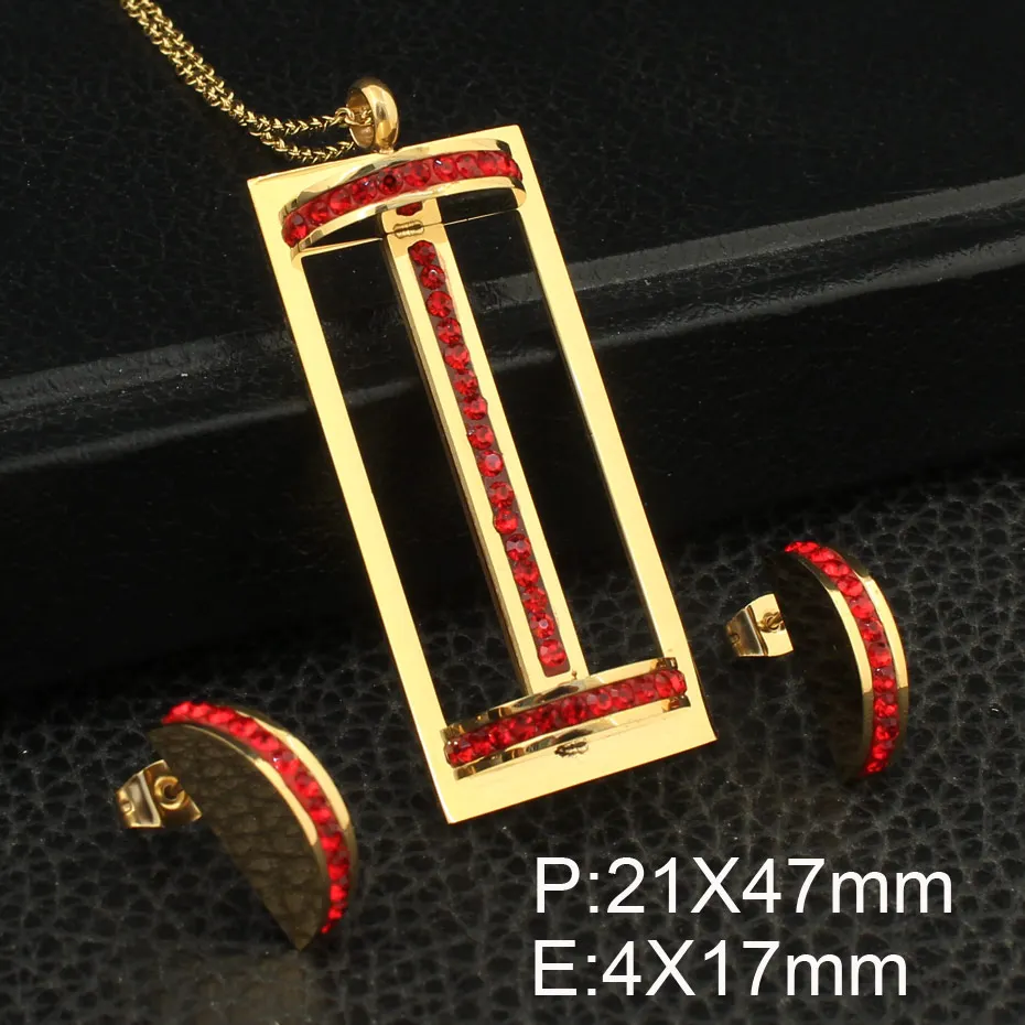 3 Gold Colors Stainless Steel Jewelry Necklace Stud Earrings Sets Supernova Sales for Women SEDZCGBC | Украшения и аксессуары
