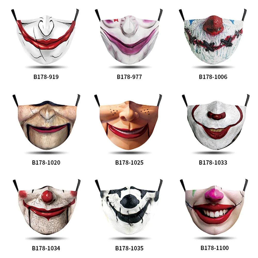 Модные Хэллоуин Джокер ужасные маски для лица Cospaly женщин мужчин унисекс защита