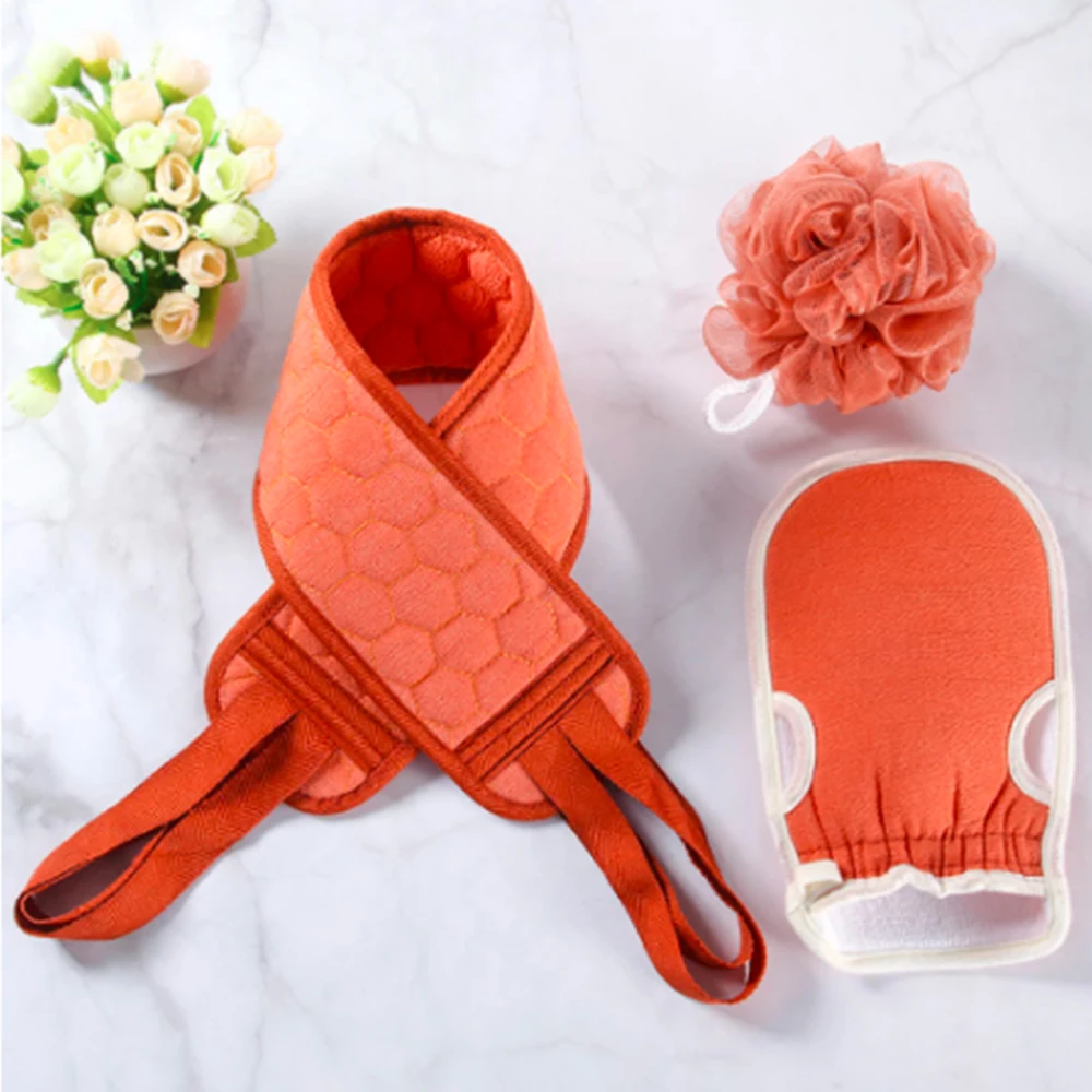 

3 Pieces/Set Of Body Exfoliating Facial Towel Gloves Cleaning Soft Brush Home Hotel Bath Shower Ball Back Scrubber Set