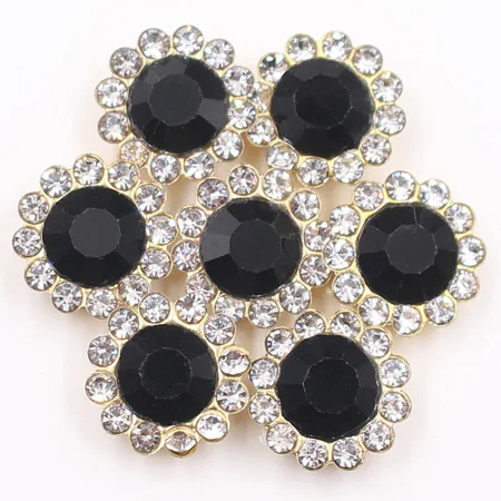 Black Кристалл AB Подсолнух Стекло Стразы с коготь пришить Кристалл СТРАЗА под камень алмаз металлическая основа Пряжка для одежды 20шт - Цвет: Black