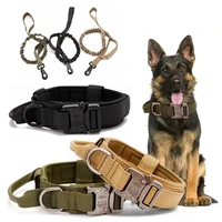 dog military tactical collar outdoor tactical training pet collar traction rope quick release dog collar french bulldog big dog