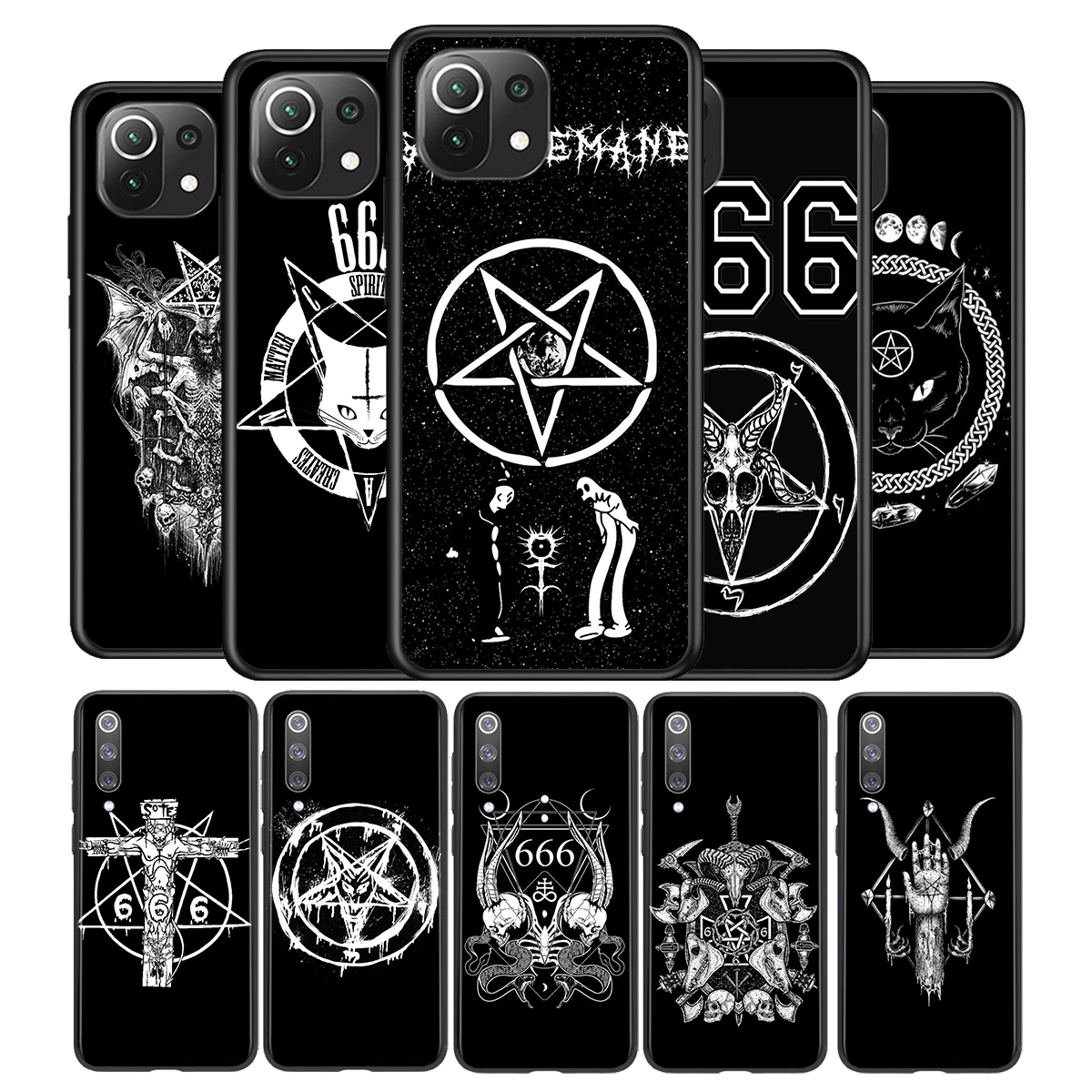 

Pentagram 666 Demonic Silicone Cover For Xiaomi Mi Note 11 11T 11i 10i 10T 10 9 9T 9 SE Lite Pro Ultra Phone Case