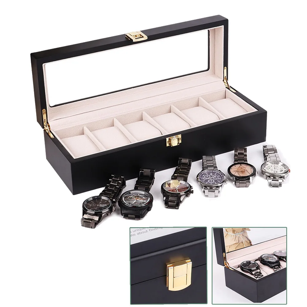 Коробка деревянная для хранения часов органайзер коллекции ювелирных изделий из