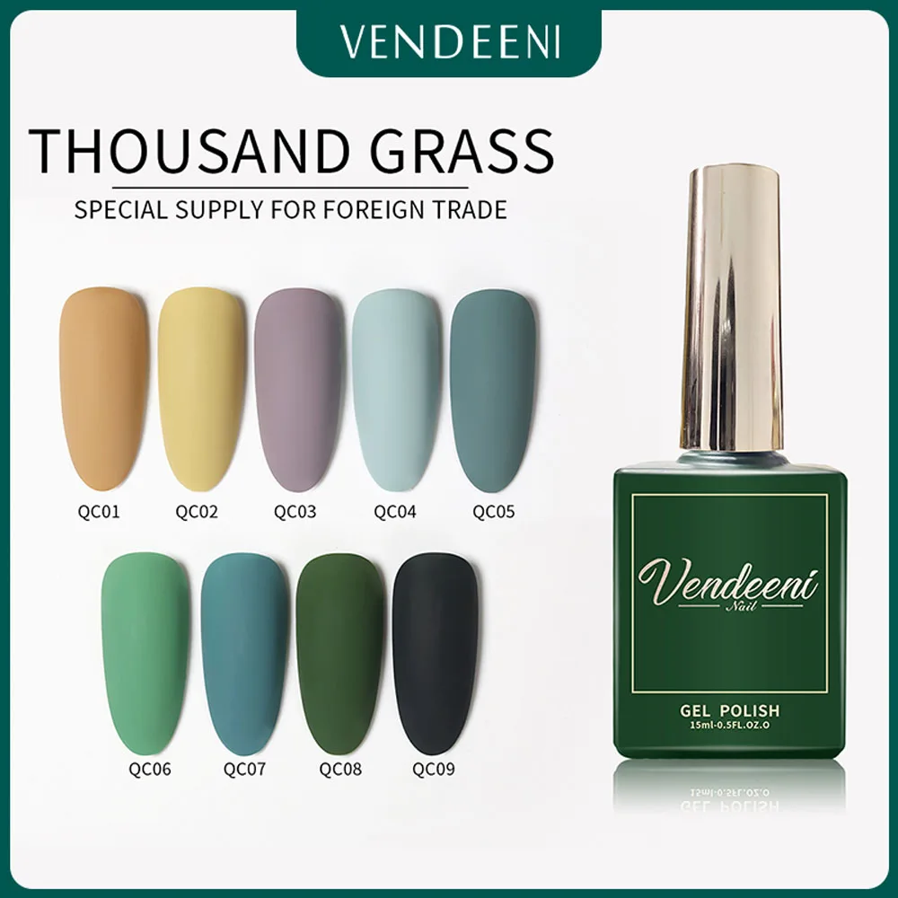 

VDN 15ml UV Gel Nail Polish Pure Color Semi Permanent Gel Polish Soak Off Nail Gel Varnish Lacquer 9 Colors
