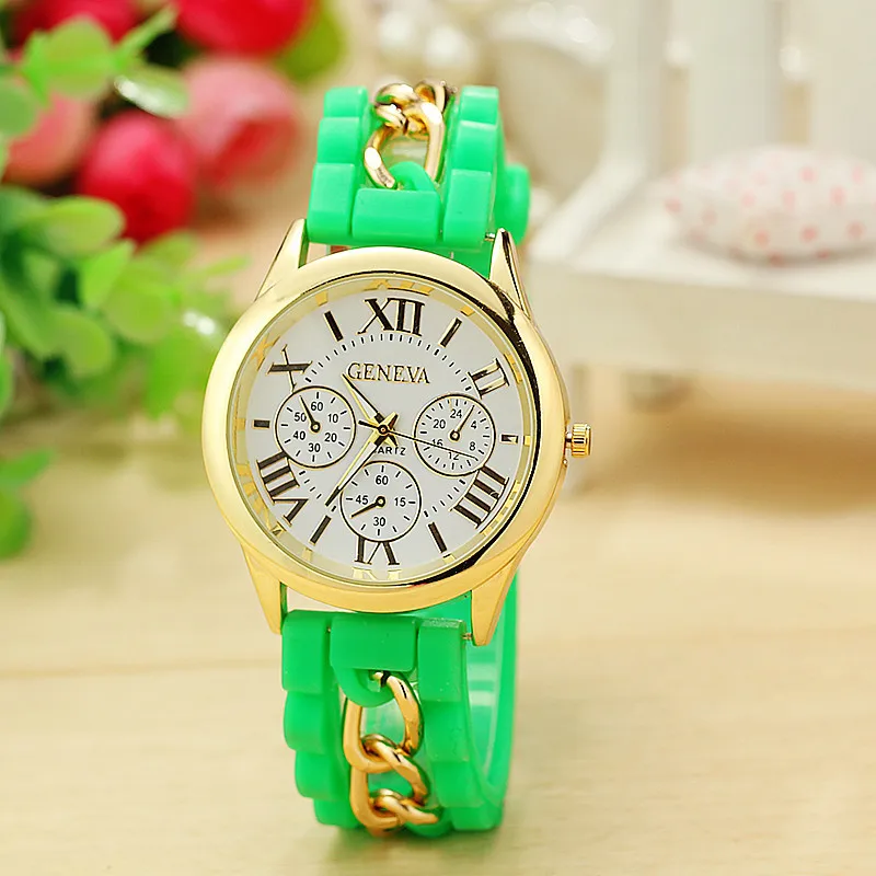 Mint Green Новые модные женские часы с силиконовым браслетом, Спортивные Повседневные кварцевые наручные часы, новинка, со стразом, женские часы с мультипликационным принтом reloj mujer - Цвет: Mint Green