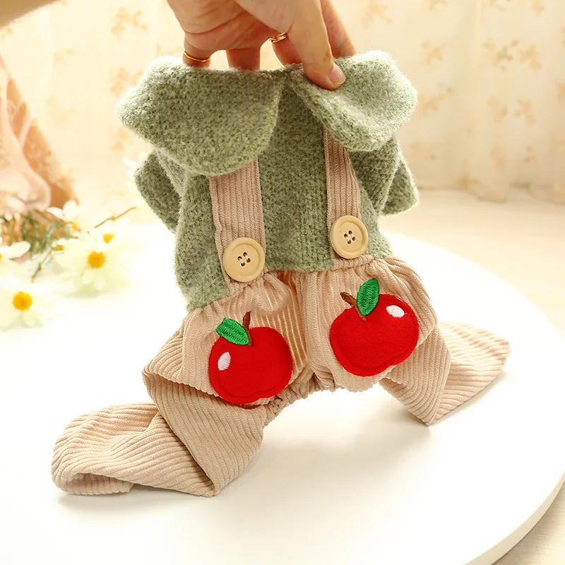 

Dog Clothes Winter Clothes Pet Supplies Clothing Small Puppies Apple Four-legged Cat Spring and Autumn Small Dog Clothes