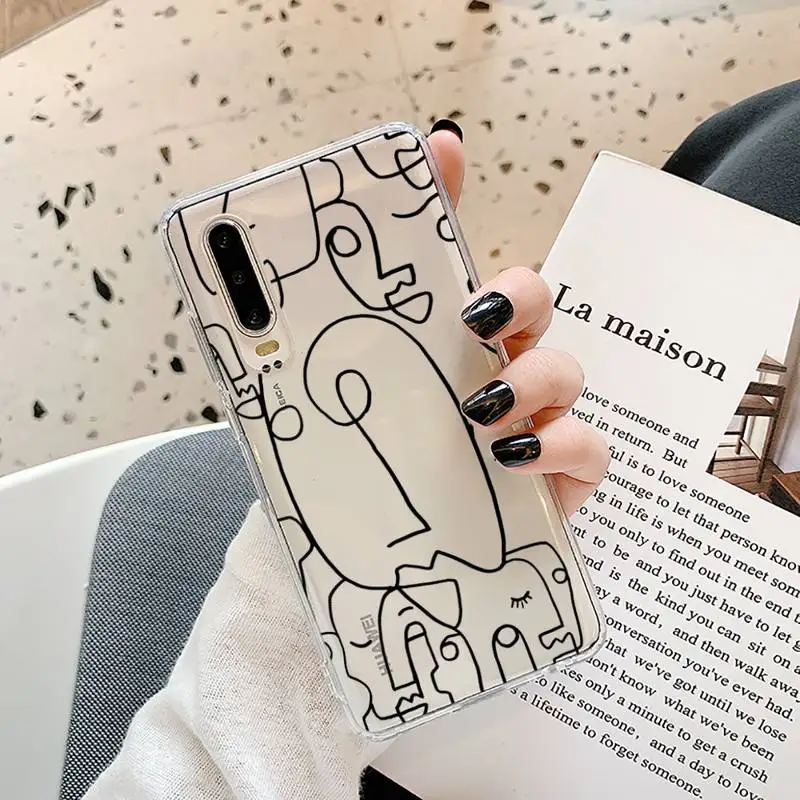 

Funny Face Abstract Cartoon Phone Case Transparent for Samsung A71 S9 10 20 HUAWEI p30 40 honor 10i 8x xiaomi note 8 Pro 10t 11