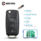 Автомобильный пульт дистанционного управления KEYYOU ID48 Chip HAA Blade для VW, VolksWagen, Passat, Bora, Polo, Golf, Beetle, 1J0959753AH  1J0959753DA  1K0959753G