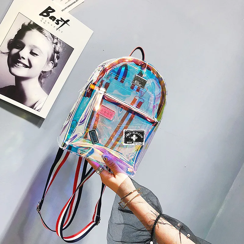 Laser women's bag 2019 new Korean fashion jelly transparent shoulder slung girls multi-purpose tide bags | Багаж и сумки