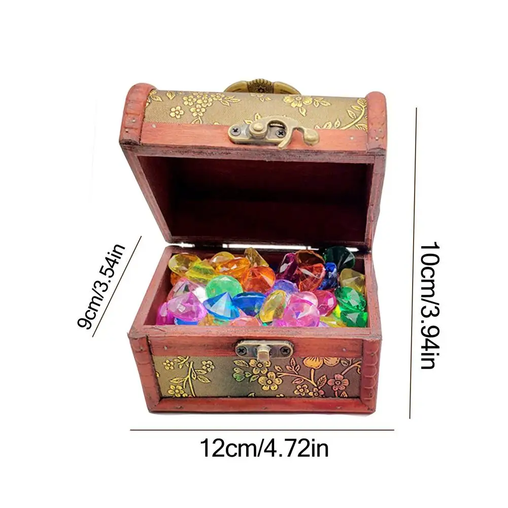 

100PCS Colorful Diving Rhinestone Acrylic Summer Pool Toy Retro Exquisite Treasure Box With Decoration Pirate Lovely Toy For Kid
