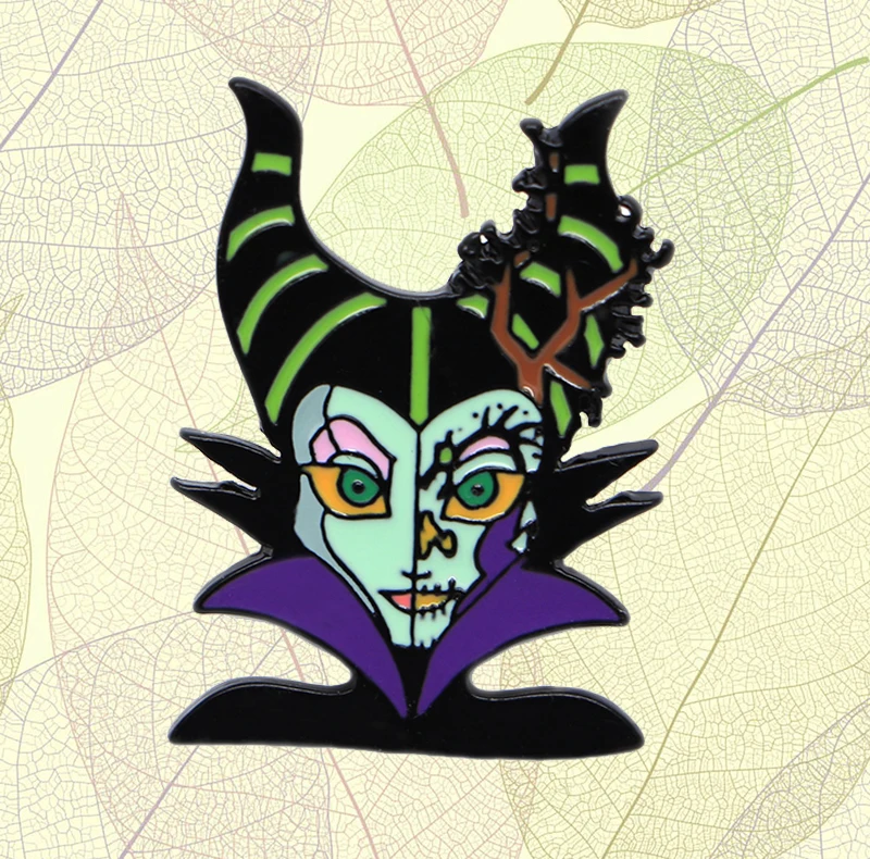 30 шт./лот пленка Maleficent Pins Witch эмалевые булавки для лацканов броши сумок шляпы