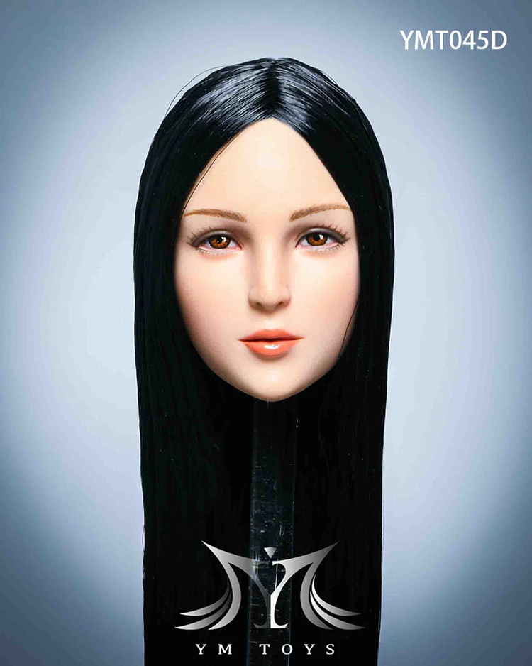 

YMT045 1:6 Beauty girl Feng Long short curls hair Head Sculpt Model For 12" TBL PHicen Female Soldier Body Figure Toy Jiaou doll