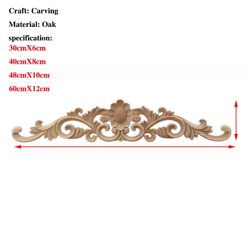 RUNBAZEF Неокрашенная древесина наклейки с резьбой угловая аппликация рама для