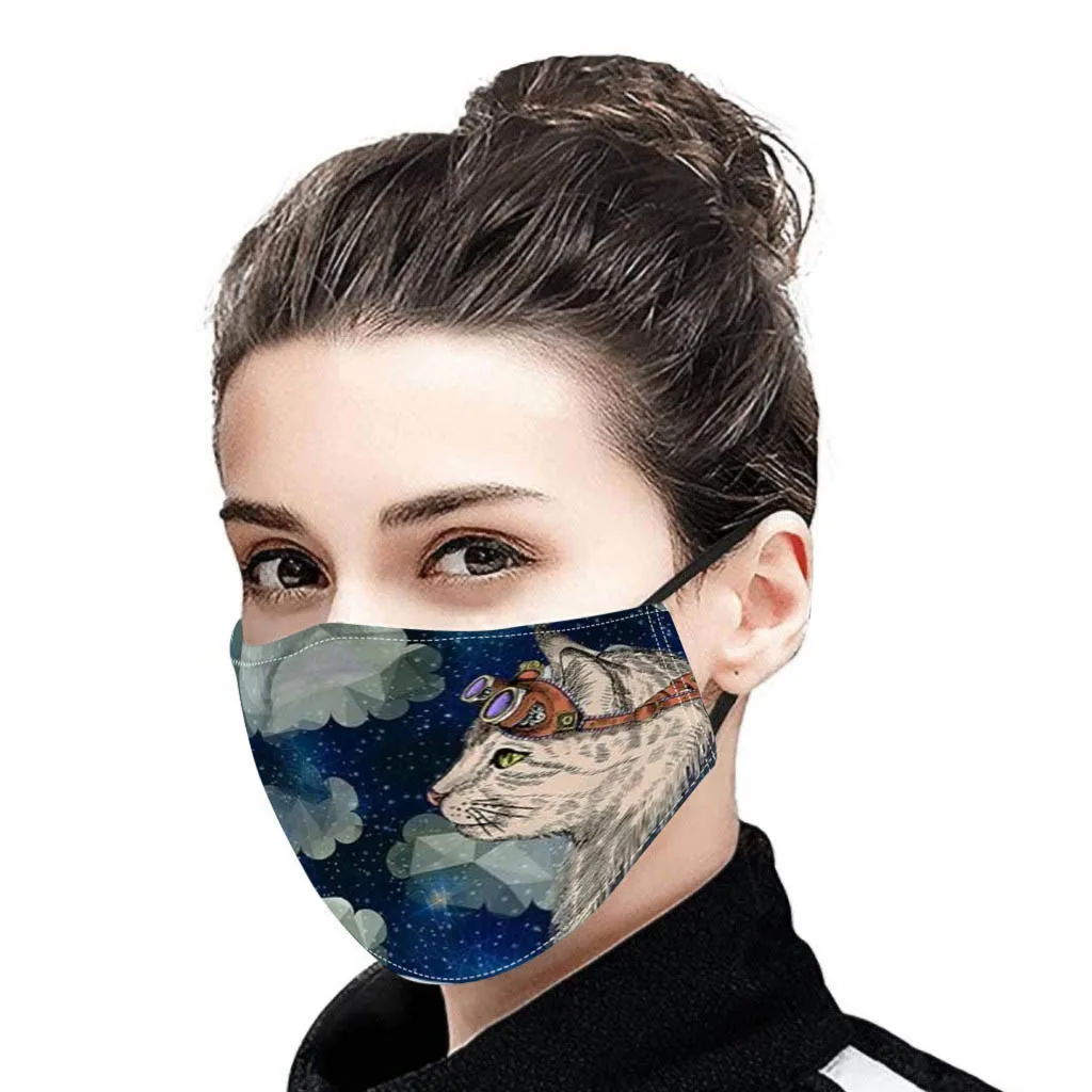 Милые Маски в виде животных кавайная маска с принтом кошек собак пылезащитные