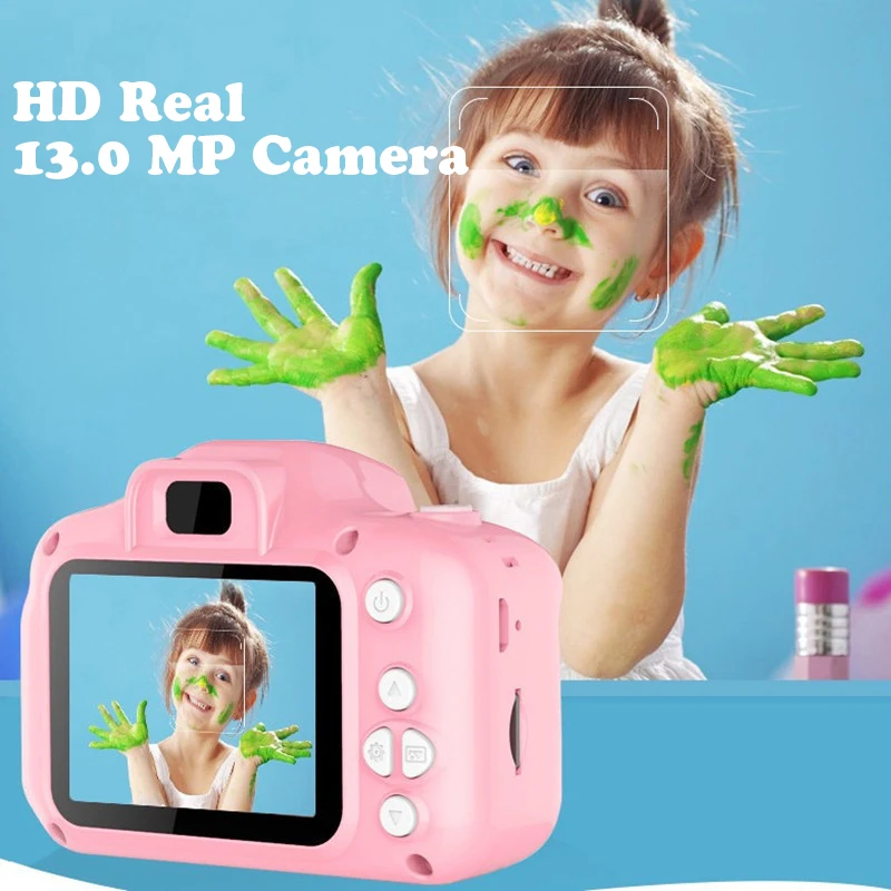 Мини цифровая детская камера игрушки 2 дюймов HD экран аккумуляторная фотография Реквизит милый ребенок игрушка подарок на день рождения ул...