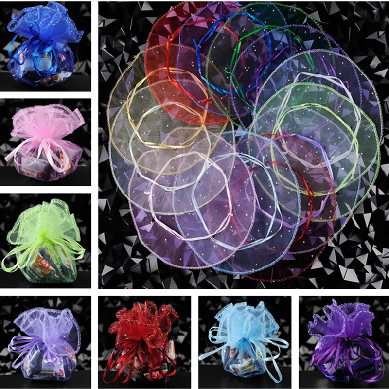 50 шт. красочные свадебные сувениры и подарки круглый мешок из органзы Ювелирные