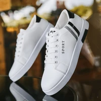 black white leather man sneakers sports shoes for male lace up casual shoe man sneaker comfortable breathable mens leather shoes