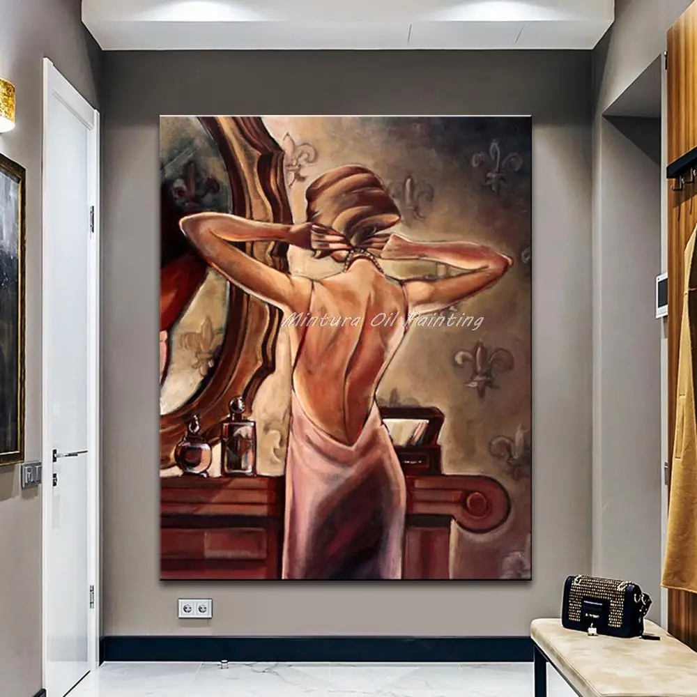 Mintura картина маслом на холсте ручной работы привлекательная девушка Картина