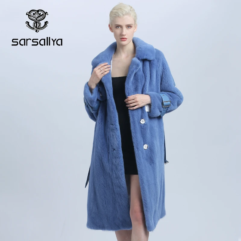 Real Mink Fur Coats Women Winter Natural Mink Coat Ladies Imported Warm Genuine Female Mink Coat With Sashes 2020 New Arrival