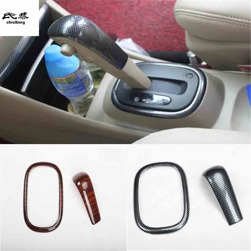 2 шт./лот декоративная крышка рычага переключения передач и панели передач из АБС-углеродного волокна для Nissan SYLPHY sentra MK12 2009-2012 гг.