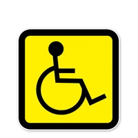 hot attention security sign disability disabled reflective creative decal car sticker waterproof sunscreen decorative