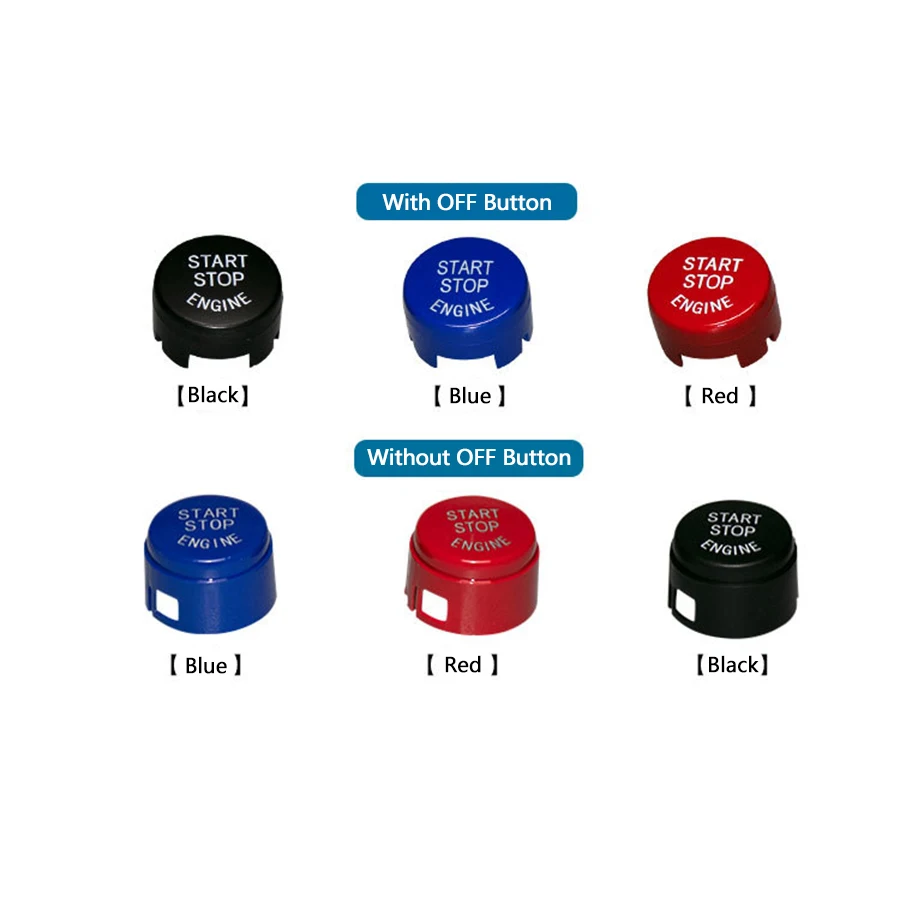 Кнопка запуска и остановки двигателя автомобиля красная синяя черная цвет стиль