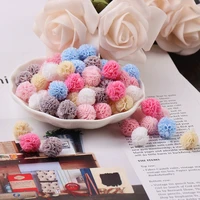 60 120pcs 15mm korea lace ball diy gauze elastic flower pompoms craft plush mesh pendant for hairpins jewelry making accessories