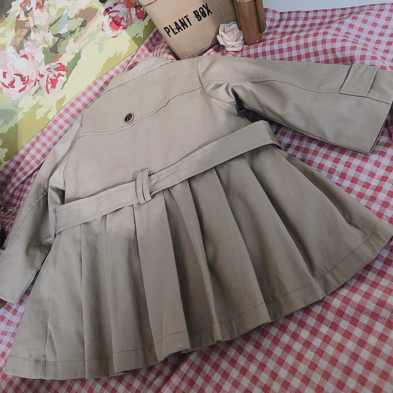 

Toddlers Baby Girl Casual Jacket Windbreaker double breasted Long Ruffle Trench Coat Outwear 2-7