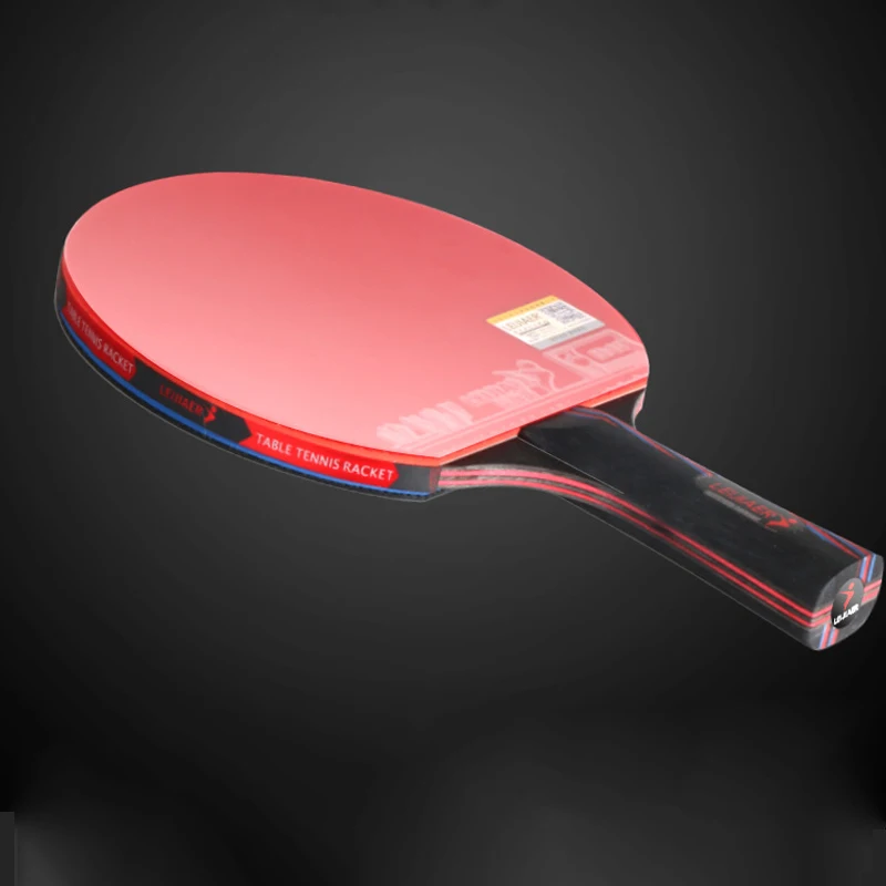 

Professional Table Tennis Racket Bat Carbon Ping Pong Paddle Set Short Long Handle With Double Face Pimples In With Bag -40